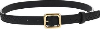 Bottega Veneta Black Intrecciato Buckle Belt