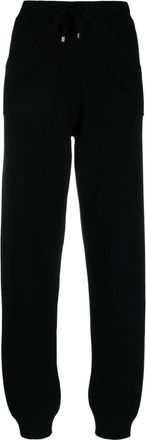 Lorena Antoniazzi drawstring waist wool-blend track pant - women - Virgin Wool/Silk/Cashmere/Elastane/Polyamide - 44 - Black