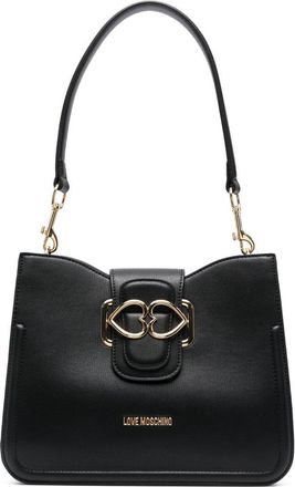 Love Moschino logo-plaque shoulder bag - women - Polyurethane - OS - Black