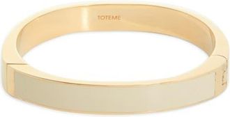 Toteme Signature Enameled Bangle Bracelet in Ecru/Gold at Nordstrom, Size 6