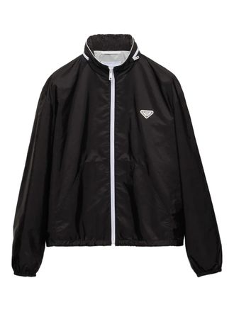 Prada logo-triangle jacket - men - Recycled Polyamide - L - Black