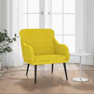 vidaXL Sill&oacute;n De Terciopelo Amarillo 63x76x80 Cm Vidaxl
