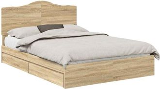 vidaXL Storage Bed with Drawer Sonoma Oak 150 x 200 cm Engineered Wood vidaXL