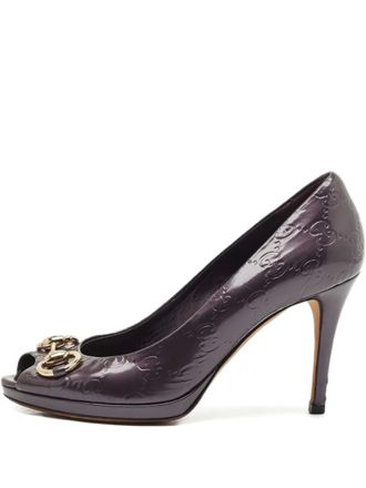 Gucci horsebit leather pumps - Purple