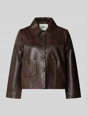BA&SH Lederjacke mit Umlegekragen Modell MILOS in Dunkelbraun, Gr&ouml;&szlig;e XL