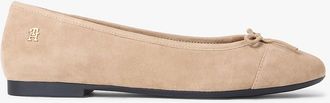 Tommy Hilfiger Womens Suede Ballet Flat - Beige - US 6.5 / EU 37