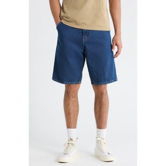 Carhartt Work in Progress Single Knee Loose Fit Denim Shorts in Blue (Stone Washed) at Nordstrom, Size 32