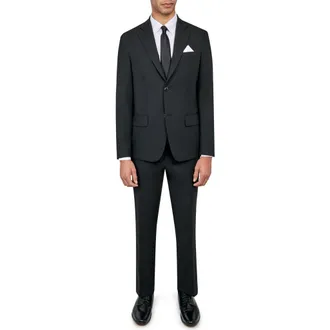 W.R.K Mens Slim Fit Performance Suit in Black at Nordstrom Rack, Size 40