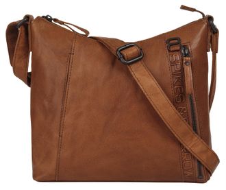Spikes & Sparrow Umh&auml;ngetasche SPIKES & SPARROW, Damen, Gr. B/H/T: 27cm x 24cm x 8cm onesize, braun (cognac), Leder, vintage, Taschen Umh&auml;ngetasche, echt Leder