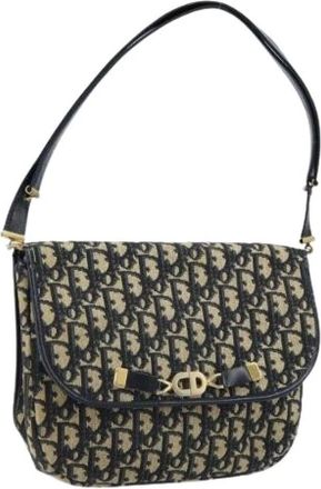 Dior Pre-owned Shoulder Bags, female, Multicolor, Size: ONE SIZE Pre-owned Trotter Canvas Shoulder Bag