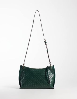 Accessorize borsa a tracolla intrecciata verde