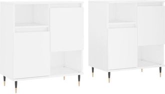 vidaXL Aparadores 2 Piezas Madera Contrachapada Blanco Vidaxl