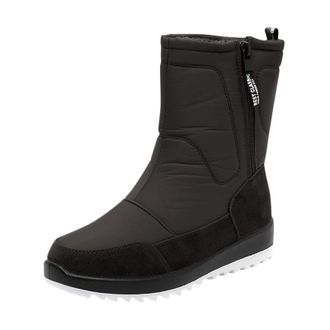 Generic Winter Snow Boots for Women Warm Fur Lining Mid Calf Boots with Side Zipper Thicken Thermal Comfortable Slip On Shoes Outdoor Non Slip Waterproof Ski 