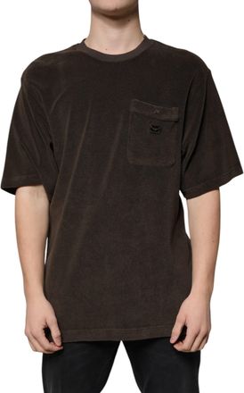 Dolce & Gabbana Brown Cotton Crew Neck Short Sleeves Mens T-shirt