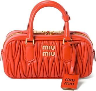 Miu Miu Arcadie matelassé leather bag - women - Leather - One Size - Orange