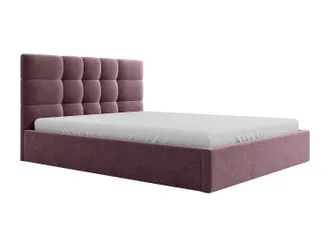 Vente-Unique Letto Con Contenitore 180 X 200 Cm Tessuto Bordeaux - Eliava