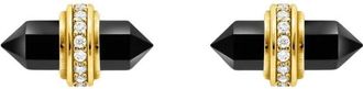 Thomas Sabo Thomas Sabo - Goudkleurige Oorbellen met Zeshoekige Onyx - Dames - Accessoires - Geel - Maat: ONE Size