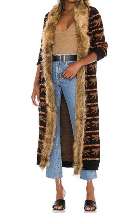 Show me your Mumu Langston Cheetah Cardigan In Black