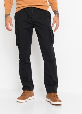 Bonprix Cargohose BONPRIX, Herren, Gr. 46, N-Gr, schwarz, Obermaterial: 100% Baumwolle, regular fit, Hosen Cargohose, aus reiner Baumwolle, Regular Fit, Strai