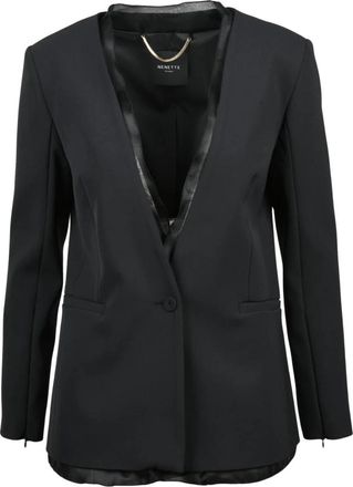 Nenette Giacca Sfiancata - Dames - Blazers - Zwart - M - Leer - Jassen