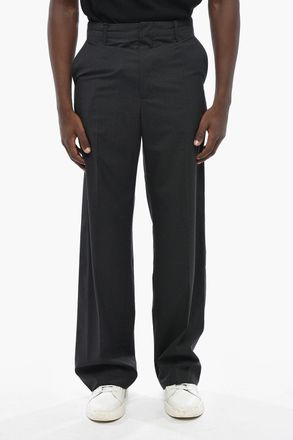 Bottega Veneta Pantaloni in Lana in Tinta Unita con Passanti Bottega Veneta