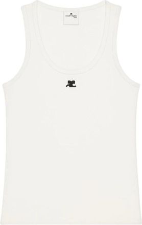 Courr&egrave;ges Canotta a coste anni 90 - - Tops - Donna - Bianco - L