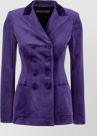 Alberta Ferretti embellished buttons velvet blazer