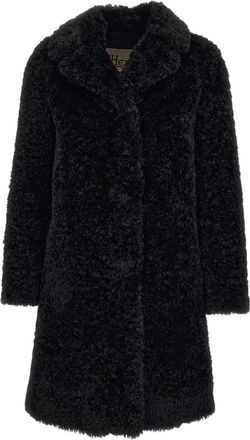 Herno Black Faux Fur Lapels Coat