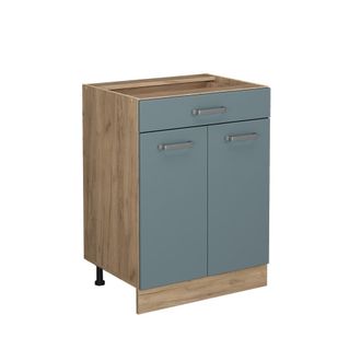 Vicco Mueble Bajo De Cocina R-line, Gris Azulado, 60 Cm Con Caj&oacute;n, Sin Encimera