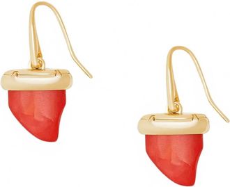 Kendra Scott Womens Oleana Drop Earrings In Gold Red Mother Of Pearl
