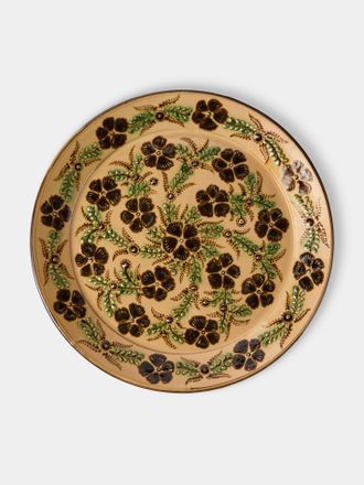 Poterie d'&Eacute;vires Flowers Hand-Painted Ceramic Round Platter