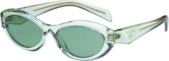 Prada Green Oval Ladies Sunglasses PR 26ZS 14R20E 55