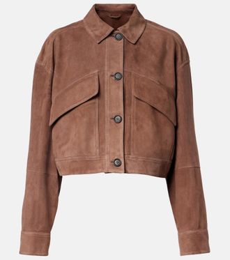Brunello Cucinelli Monili cropped suede jacket