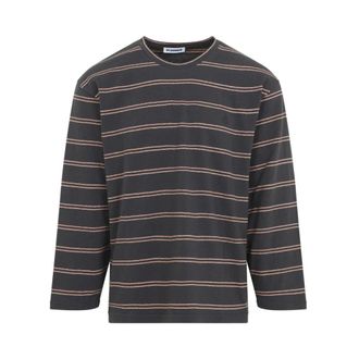 Jil Sander Camiseta de Manga Larga a Rayas - Tops - Hombre - Negro - L