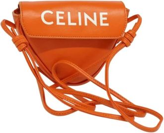 Celine Pre-owned Leather celine-bags - Dames - Vintage Schoudertas - Oranje - ONE Size - Leer - Vintage