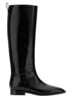 Jil Sander Black Leather Lune Boots