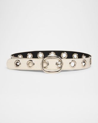 Tom Ford Ursula Stamped Croc-Embossed Leather Belt
