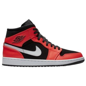 Nike Jordan Mens AJ 1 Mid - Basketball Shoes Black/Infrared 23/White Size 10.0
