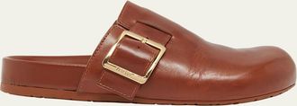 Loewe Leather Buckle Mules