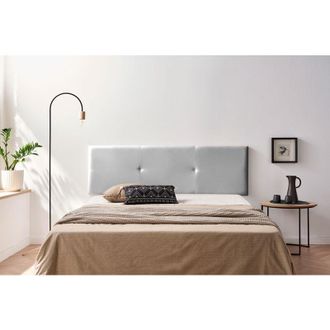 Moonia Cabecero Tapizado Alma Polipiel 160x50x5 Cm - Plateado - Moonia