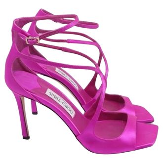 Jimmy Choo London Azia Heels in Pink Satin