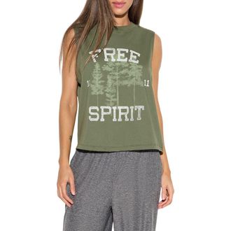 Spiritual Gangster Free Spirit Vibe Tank in Hunter Green at Nordstrom, Size X-Small