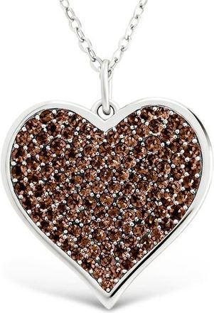 Sterling Forever 14k Gold Plated Sterling Silver Chocolate Cubic Zirconia Heart Pendant Necklace at Nordstrom