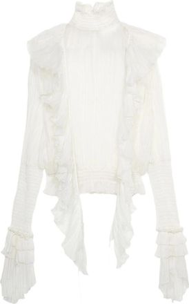Blumarine Pleated Ruffle Top