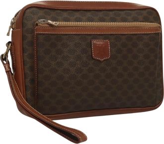 Celine Macadam Pochette Canvas And Leather Brown Canvas Bag (Pre-Owned)