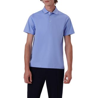 Bugatchi Victor OoohCotton Polo in Sky at Nordstrom, Size Xxx-Large