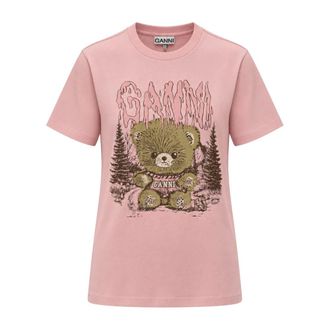 Ganni Tops, Dames, Roze, XS, Katoen, Essentials Tee