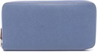 Herm&egrave;s Blue Epsom Leather Long Wallet (Bi-Fold) (Pre-Owned)