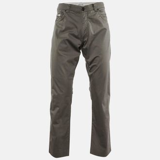 Armani Grey Cotton Regular Fit Pants L/waist