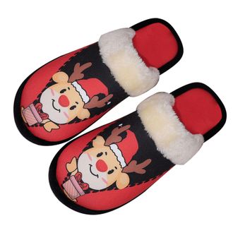 Generic UK 6 Slippers for Women Christmas Slip on House Slippers Fluffy Warm Home Slipper Plush Bedroom Shoes Breathable Ladies Mule Slipper Lightweight Casua